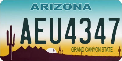 AZ license plate AEU4347