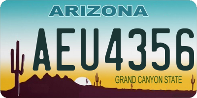 AZ license plate AEU4356