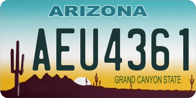 AZ license plate AEU4361