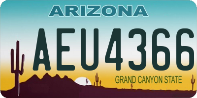 AZ license plate AEU4366