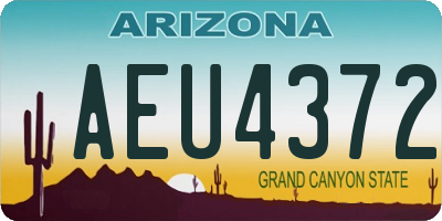 AZ license plate AEU4372