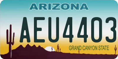 AZ license plate AEU4403