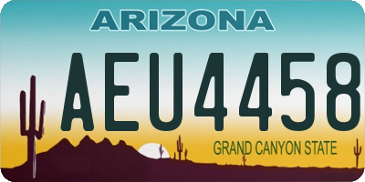 AZ license plate AEU4458