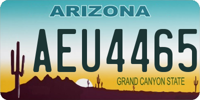 AZ license plate AEU4465