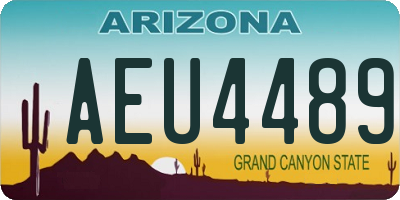 AZ license plate AEU4489
