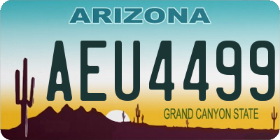 AZ license plate AEU4499