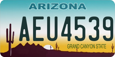 AZ license plate AEU4539