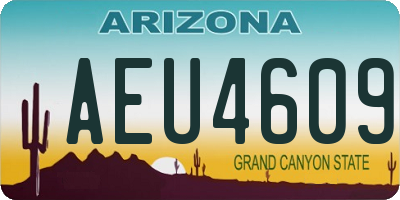 AZ license plate AEU4609