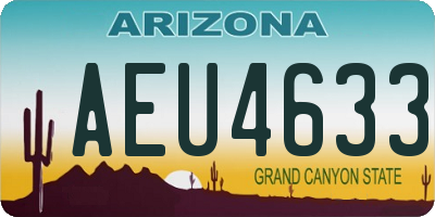 AZ license plate AEU4633