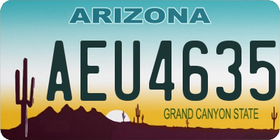 AZ license plate AEU4635