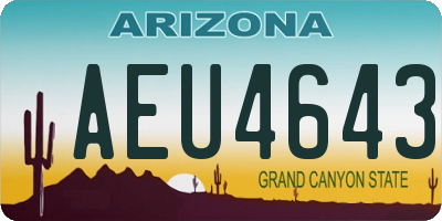 AZ license plate AEU4643