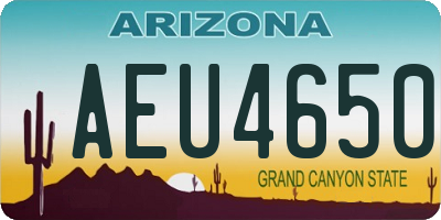 AZ license plate AEU4650