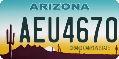 AZ license plate AEU4670