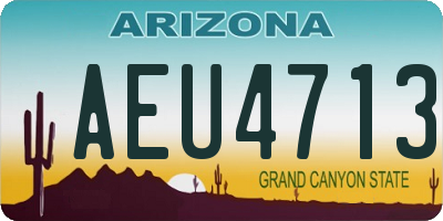 AZ license plate AEU4713