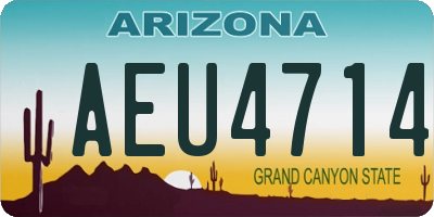AZ license plate AEU4714