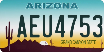 AZ license plate AEU4753