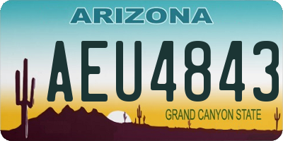 AZ license plate AEU4843