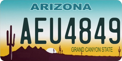 AZ license plate AEU4849