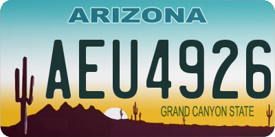 AZ license plate AEU4926