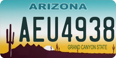 AZ license plate AEU4938