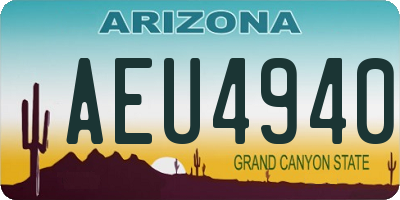 AZ license plate AEU4940