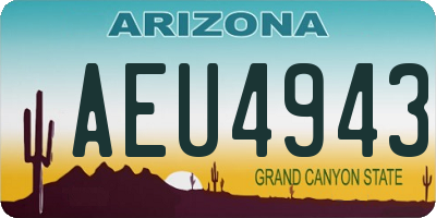 AZ license plate AEU4943