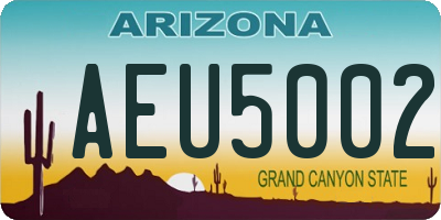 AZ license plate AEU5002