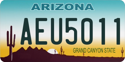 AZ license plate AEU5011