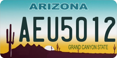 AZ license plate AEU5012