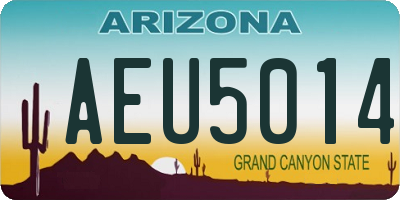 AZ license plate AEU5014