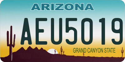 AZ license plate AEU5019