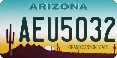 AZ license plate AEU5032