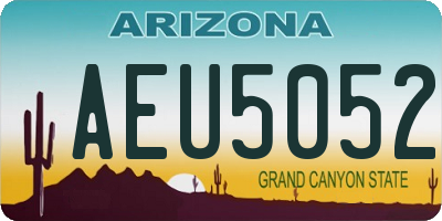 AZ license plate AEU5052