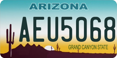 AZ license plate AEU5068