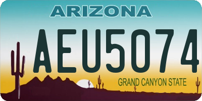 AZ license plate AEU5074