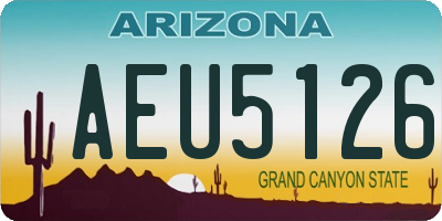 AZ license plate AEU5126