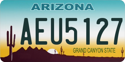 AZ license plate AEU5127