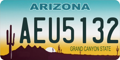 AZ license plate AEU5132