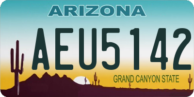 AZ license plate AEU5142