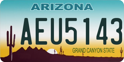 AZ license plate AEU5143