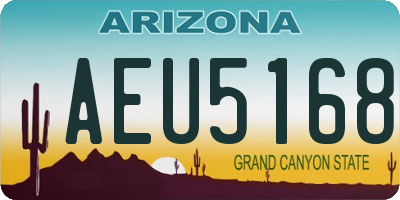 AZ license plate AEU5168