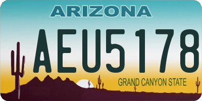 AZ license plate AEU5178
