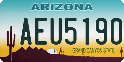AZ license plate AEU5190