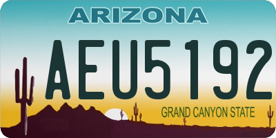 AZ license plate AEU5192