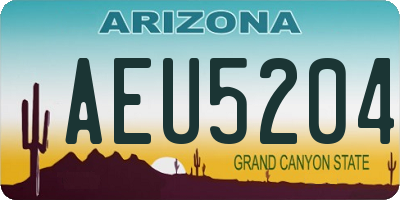 AZ license plate AEU5204