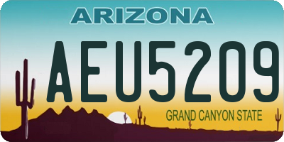 AZ license plate AEU5209