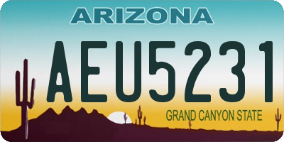 AZ license plate AEU5231