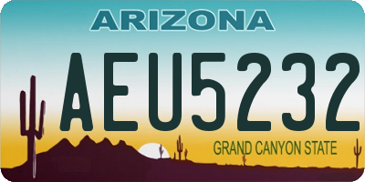 AZ license plate AEU5232