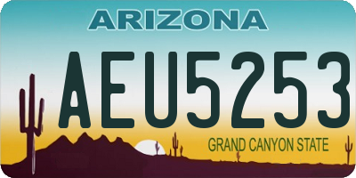 AZ license plate AEU5253