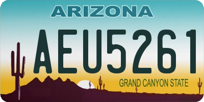 AZ license plate AEU5261